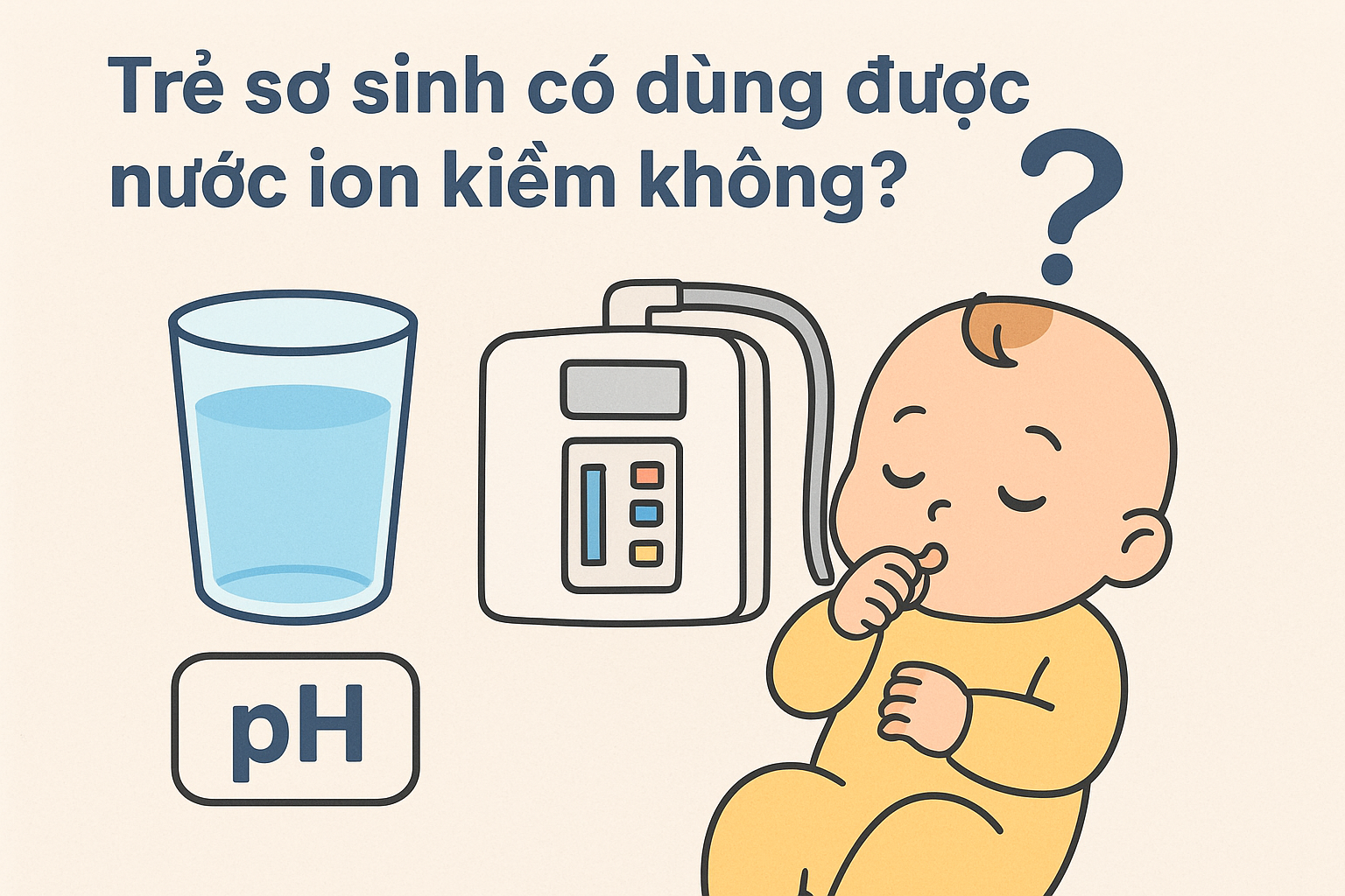 Trẻ sơ sinh có dùng được nước ion kiềm Trẻ sơ sinh có dùng được nước ion kiềm