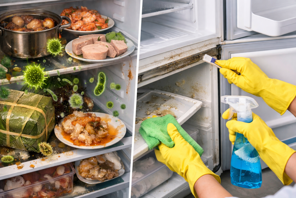 Vệ sinh tủ lạnh đúng cách sau mùa Tết 1 Vệ sinh tủ lạnh sau Tết