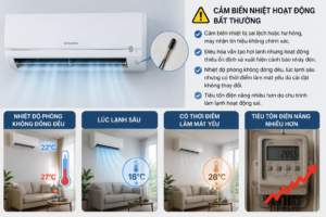 Điều hoà Mitsubishi báo lỗi